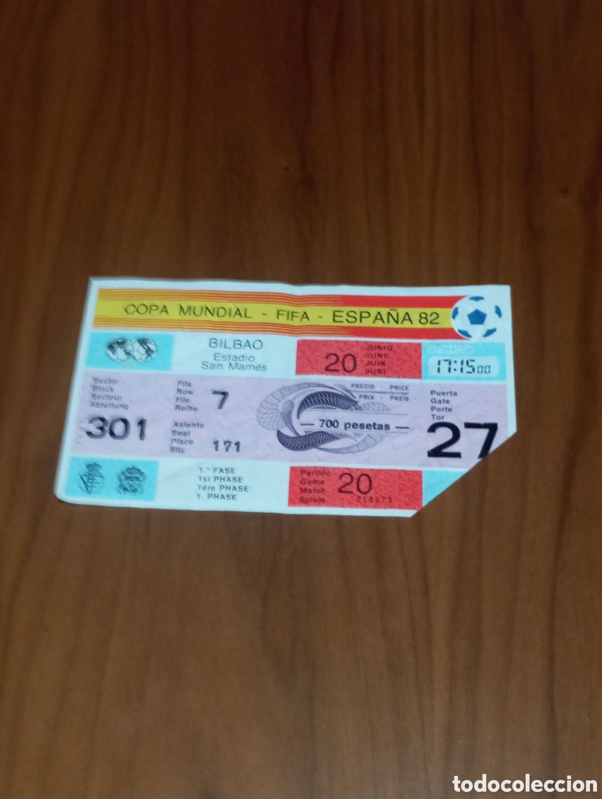 Coleccionismo deportivo: ENTRADA MUNDIAL FUTBOL ESPA&Ntilde;A 1982 INGLATERRA CHECOSLOVAQUIA
