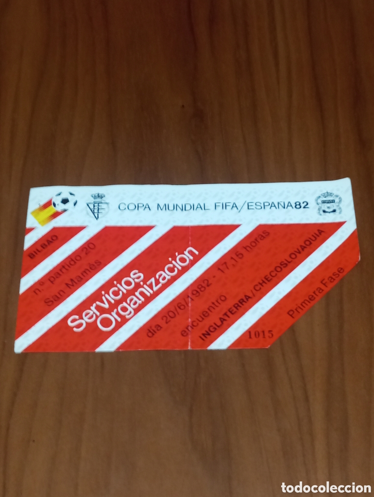 Coleccionismo deportivo: ENTRADA ORGANIZACI&Oacute;N MUNDIAL FUTBOL ESPA&Ntilde;A 1982 INGLATERRA CHECOSLOVAQUIA