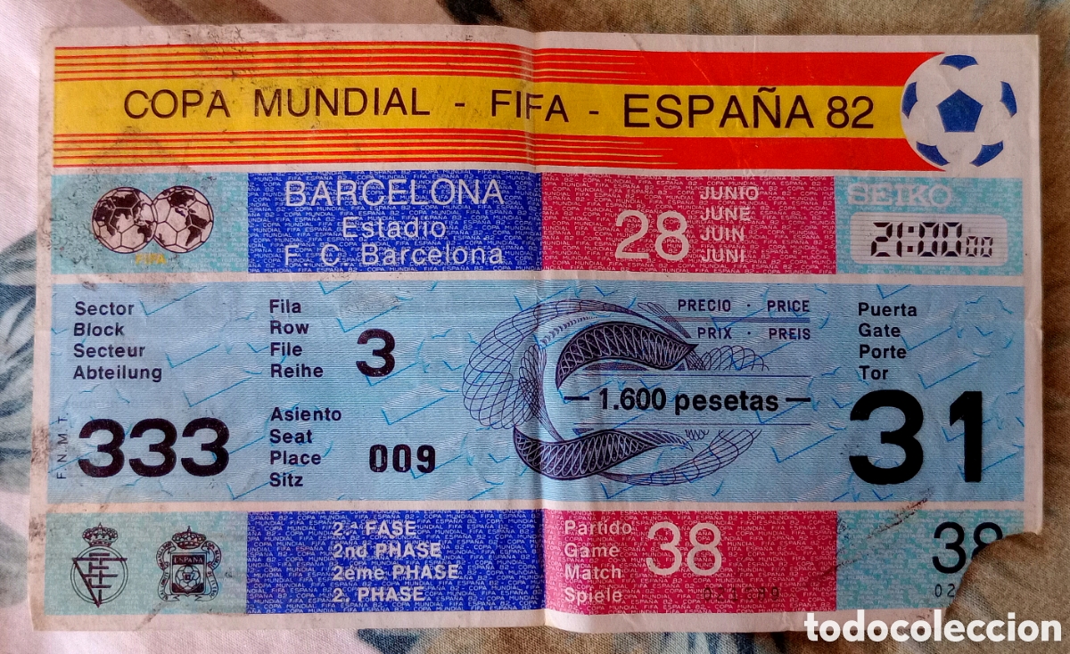 Coleccionismo deportivo: Entradas del mundial Espa&ntilde;a 82