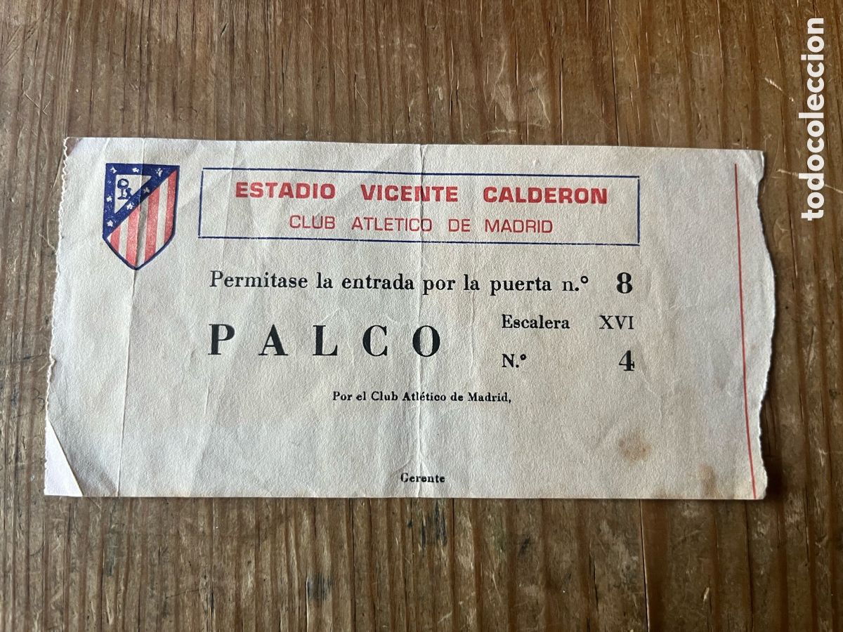 Coleccionismo deportivo: R31894 ENTRADA TICKET FUTBOL RECOPA EUROPA ATLETICO MADRID 3-1 HAMBURGO (6-4-1977)
