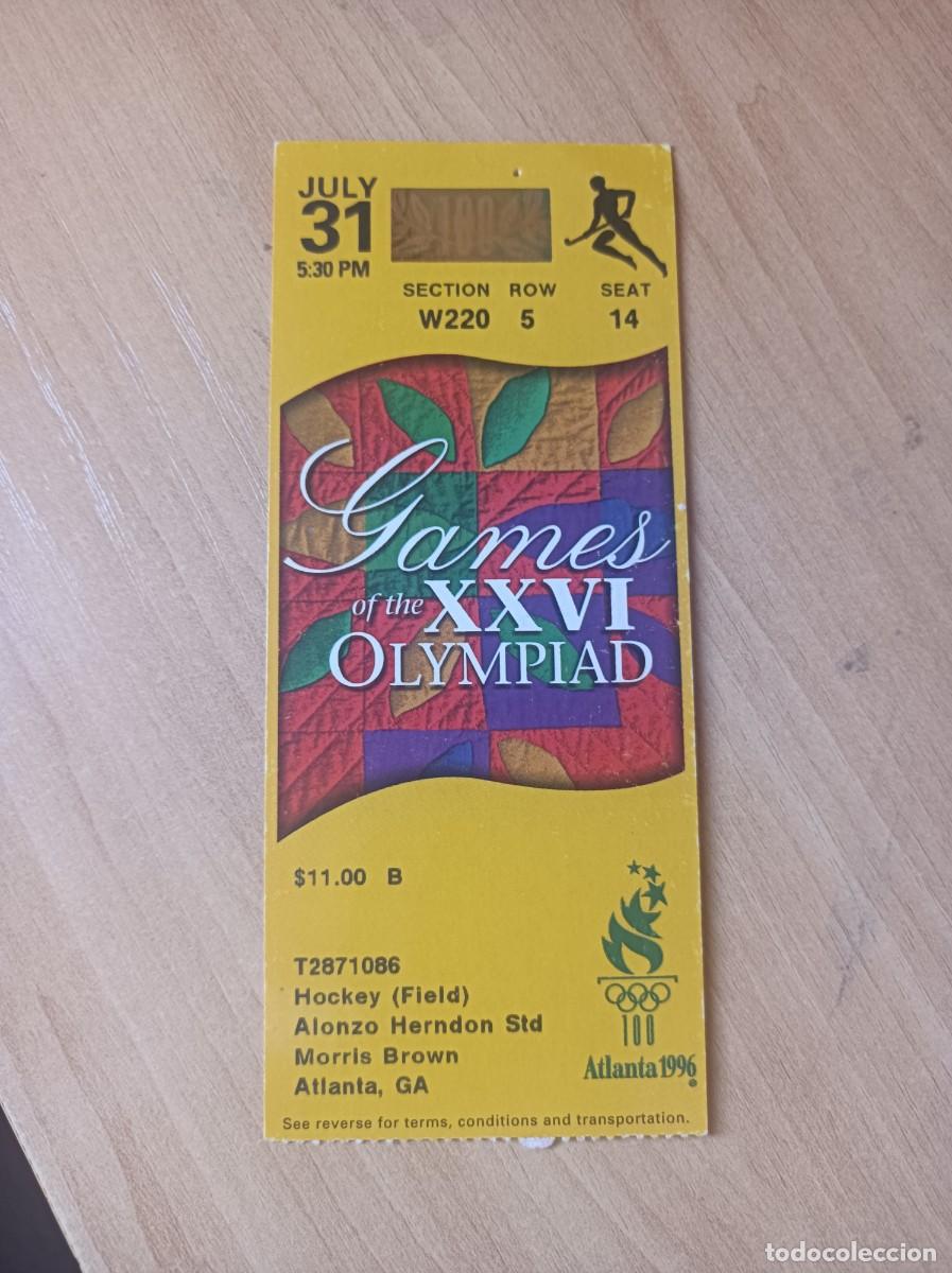 Coleccionismo deportivo: Entrada Atlanta 96 Hockey, 31-7-1996