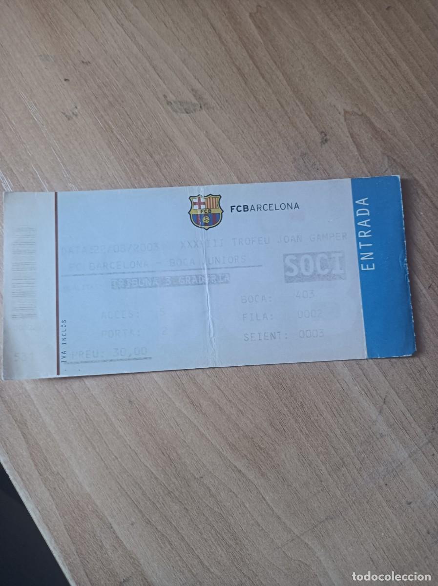 Coleccionismo deportivo: Entrada Barcelona- Boca Juniors, Trofeo G&aacute;mper 2003