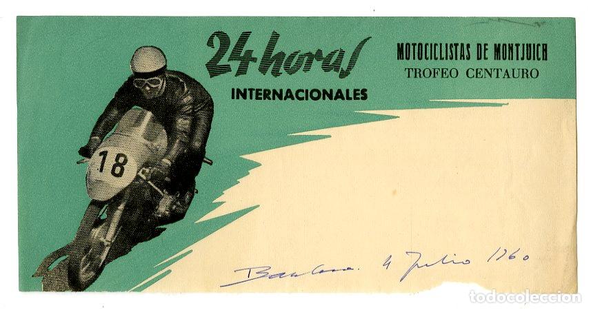 Coleccionismo deportivo: Entrada Motociclismo 24 Horas internacionales Montjuich 1960 - Motociclismo