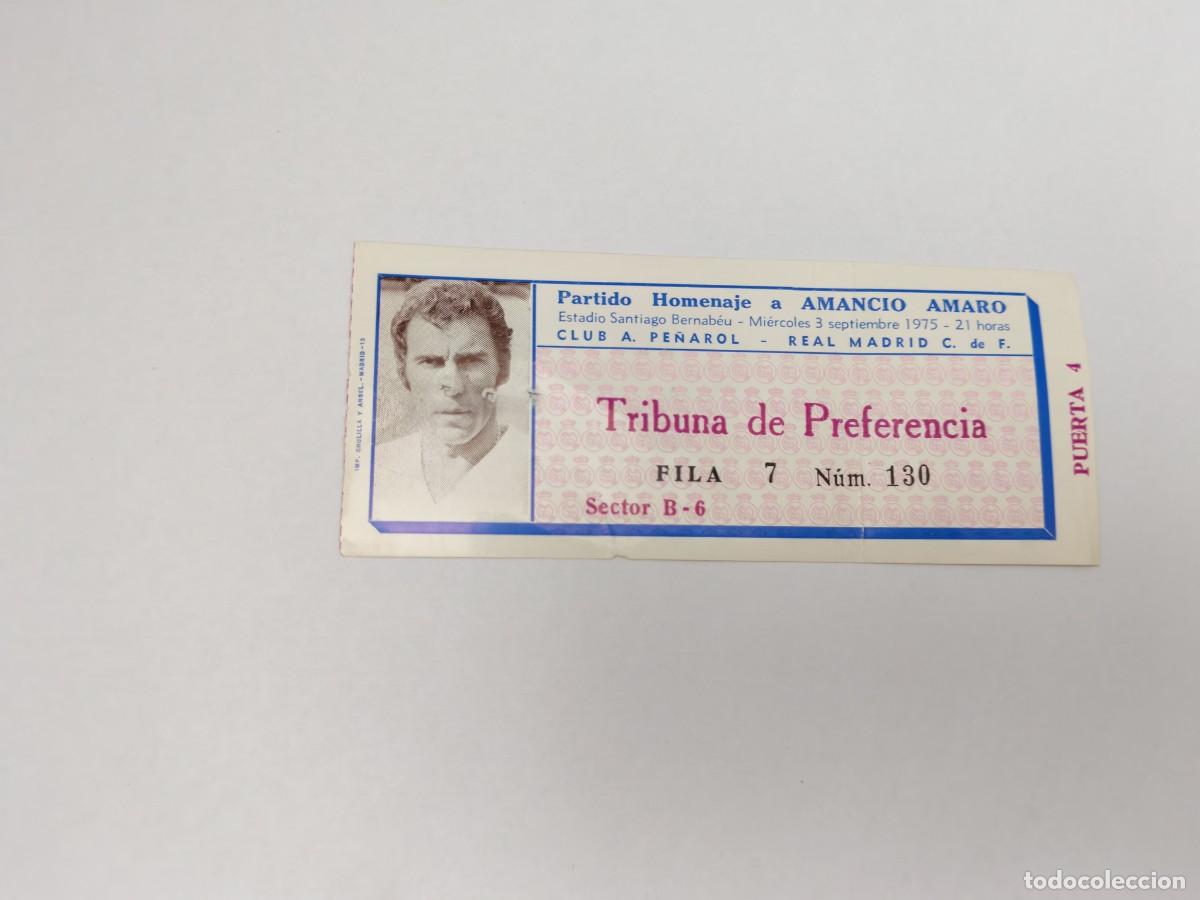 Coleccionismo deportivo: REAL MADRID. Entrada partido Homenaje a AMANCIO, 3 septiembre 1975 (Tribuna de Preferencia, N.130)