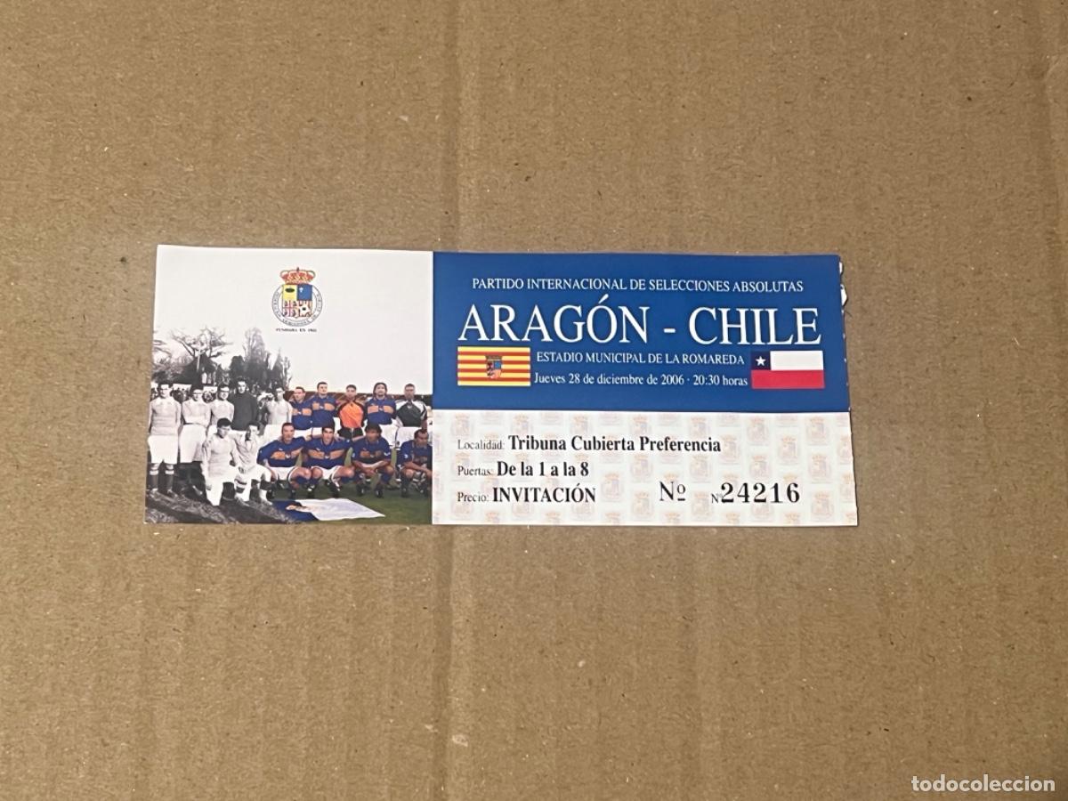 Collezionismo sportivo: entrada Futbol ROMAREDA SELECCI&Oacute;N ARAGONESA-CHILE