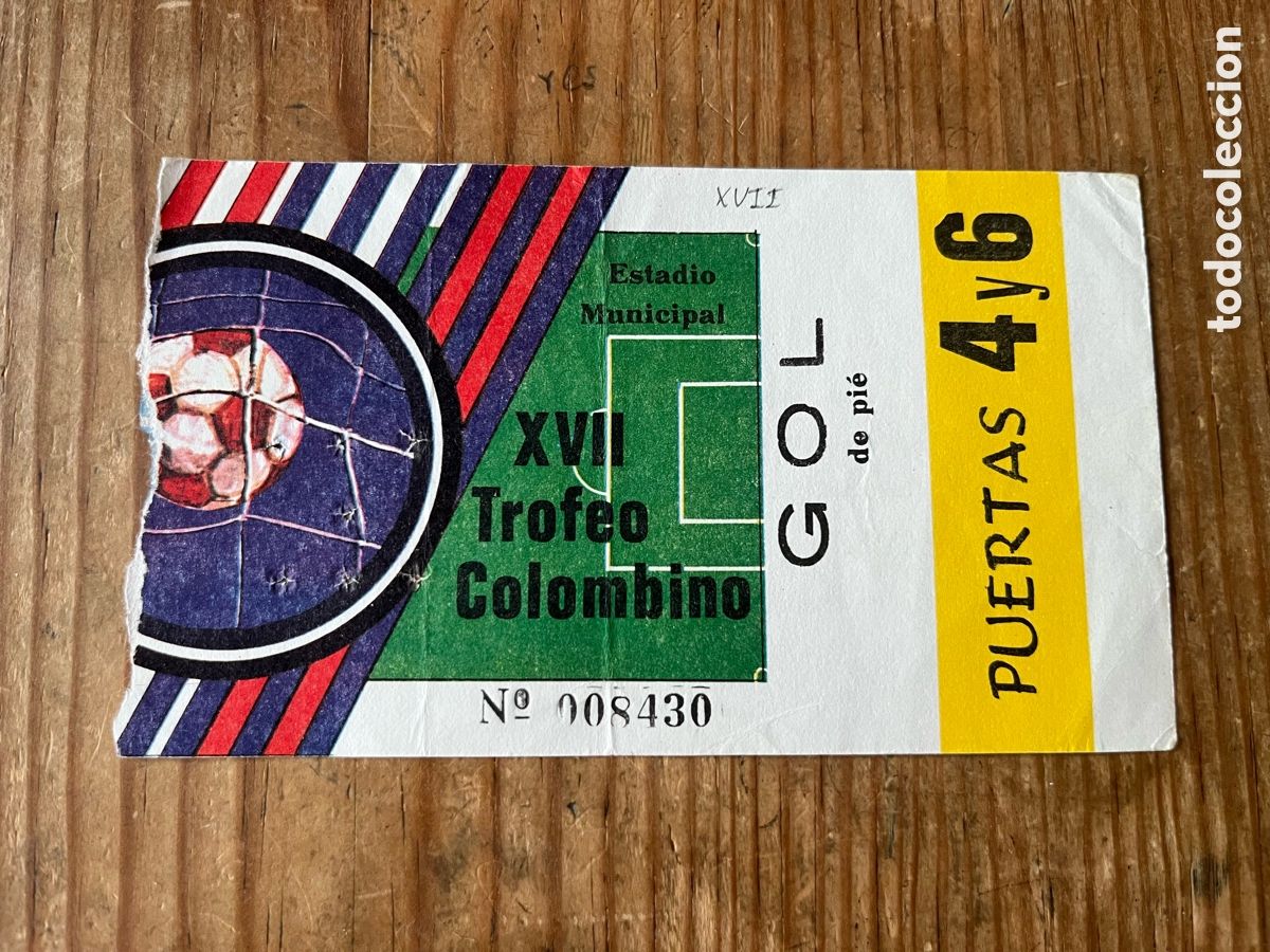 Coleccionismo deportivo: R31928 ENTRADA XVII TROFEO COLOMBINO 1981 ATHLETIC BILBAO ATLETICO MADRID BARCELONA RECREATIVO HUELV