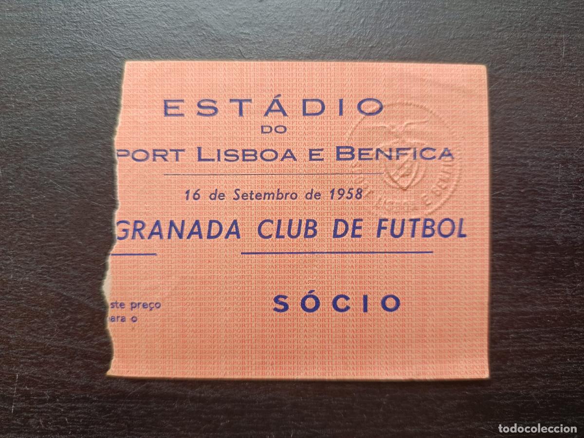 Coleccionismo deportivo: Entrada Muy Rara Benfica v Granada 1958 Amistoso