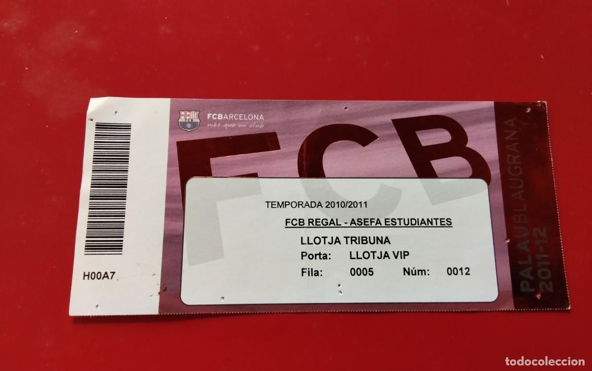 Coleccionismo deportivo: F.C. BARCELONA ENTRADA PALU BLAUGRANA TEM P 2010/11 ASEFA ESTUDIANTES , PALCO TRIBUNA