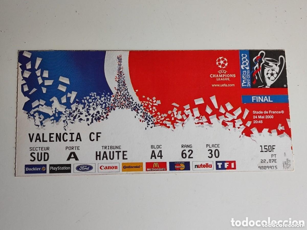 Sammelleidenschaft Sport: Entrada original futbol final champions Valencia Real Madrid 24 mayo 2000 Stade de France