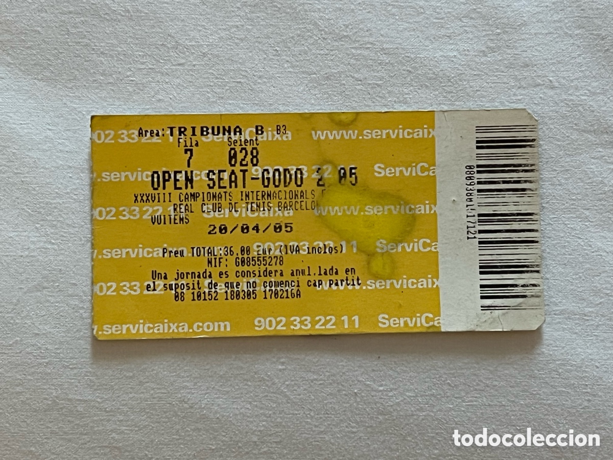 Coleccionismo deportivo: BARCELONA. Entrada Open Tenis. Trofeo Conde de Godo (a.1985) XXXVIII CAMPIONATS INTERNACIONALS