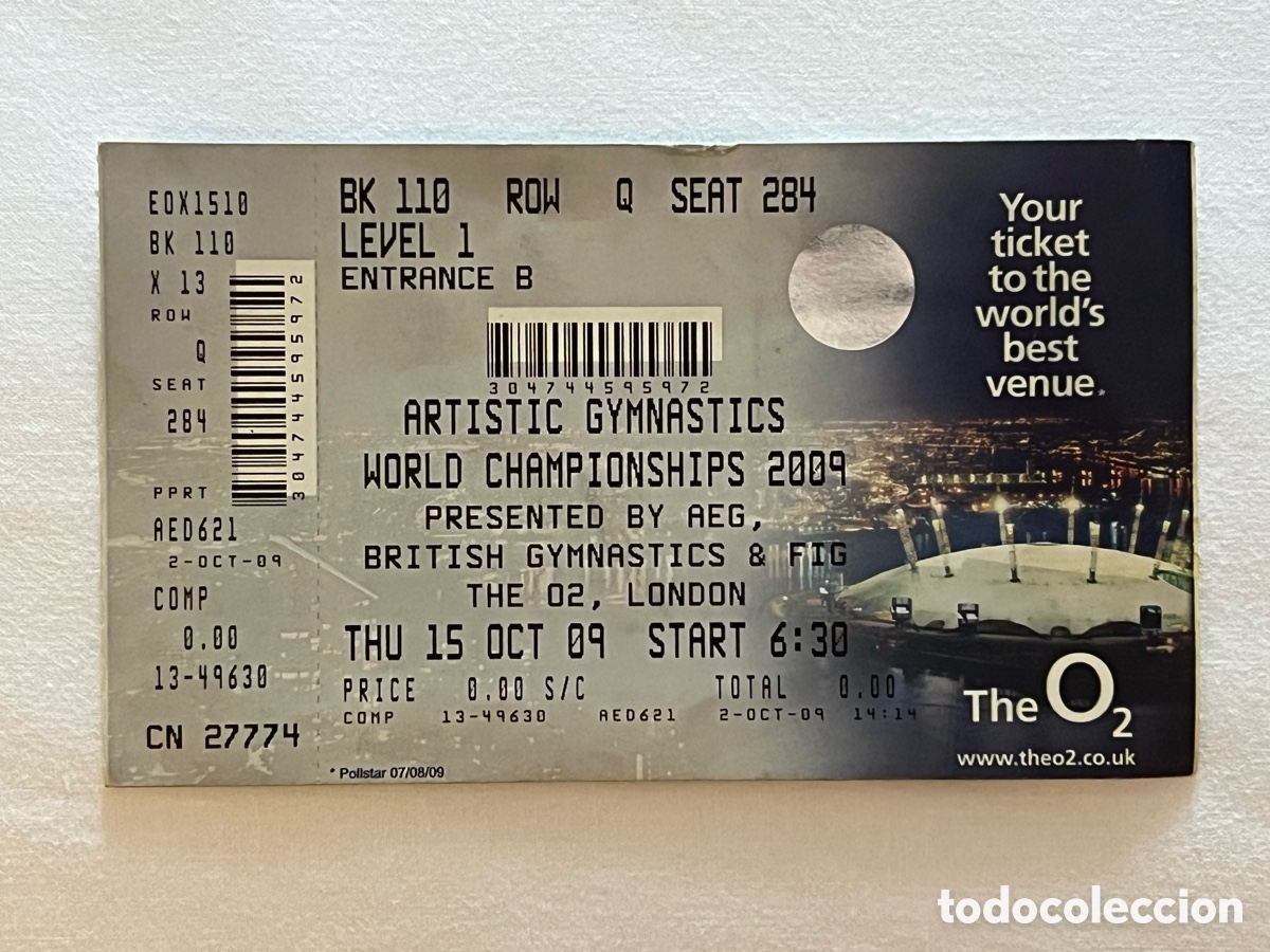 Coleccionismo deportivo: LONDRES. Artistic Gymnastics World Championships. were held at The O2 Arena in London (a.2009)