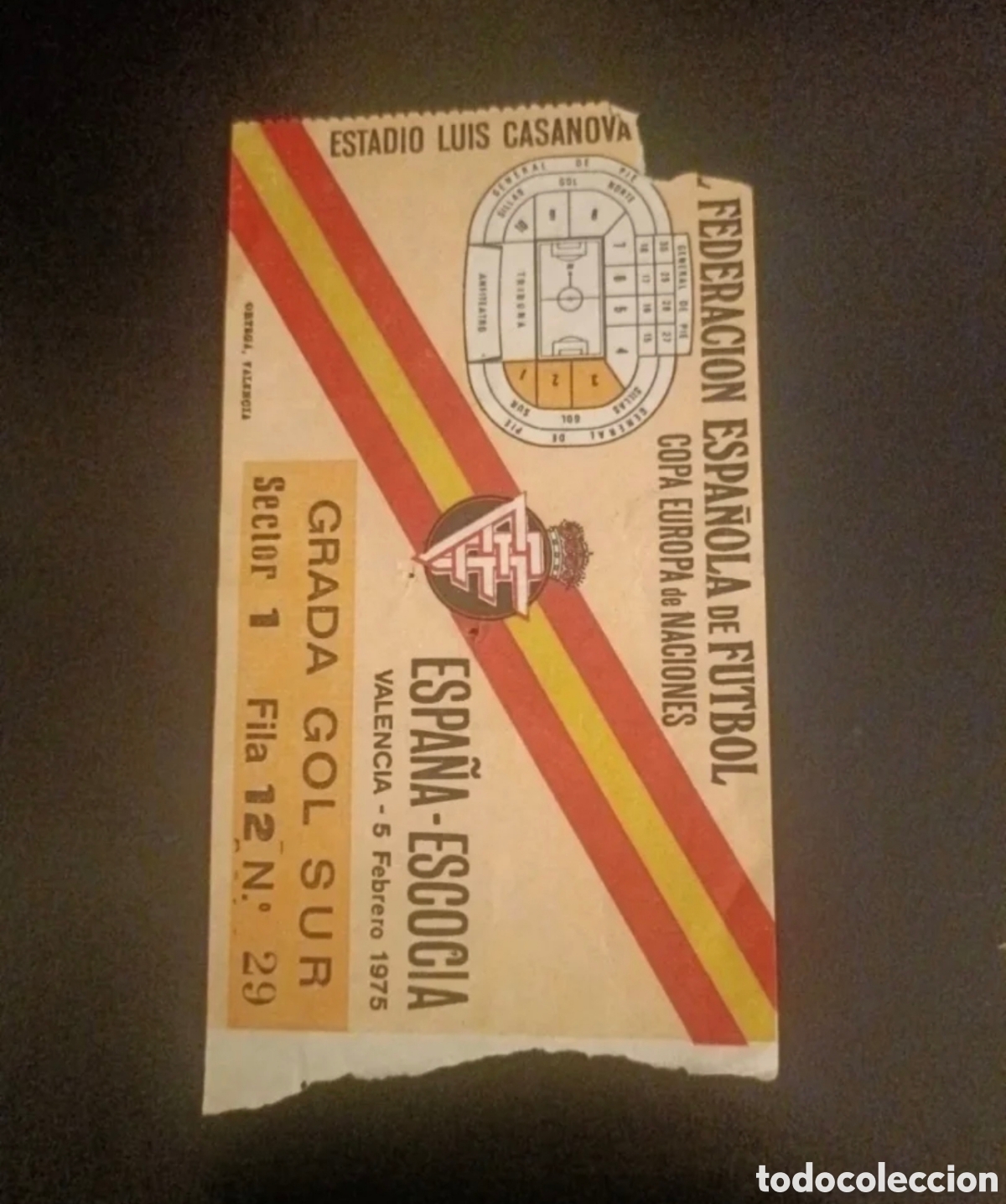 Coleccionismo deportivo: Entrada Espa&ntilde;a-Escocia 1975