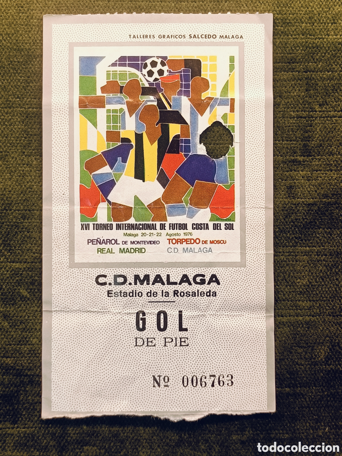 Coleccionismo deportivo: ENTRADA XVI TORNEO INTERNACIONAL DE FUTBOL COSTA DEL SOL . A&Ntilde;O 1976. MALAGA