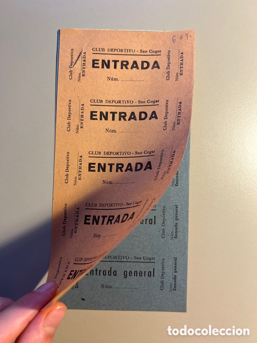 Coleccionismo deportivo: 15 entrades Club Deportivo Sant Cugat &ndash; Futbol Catalunya &ndash; Anys 1940 1950