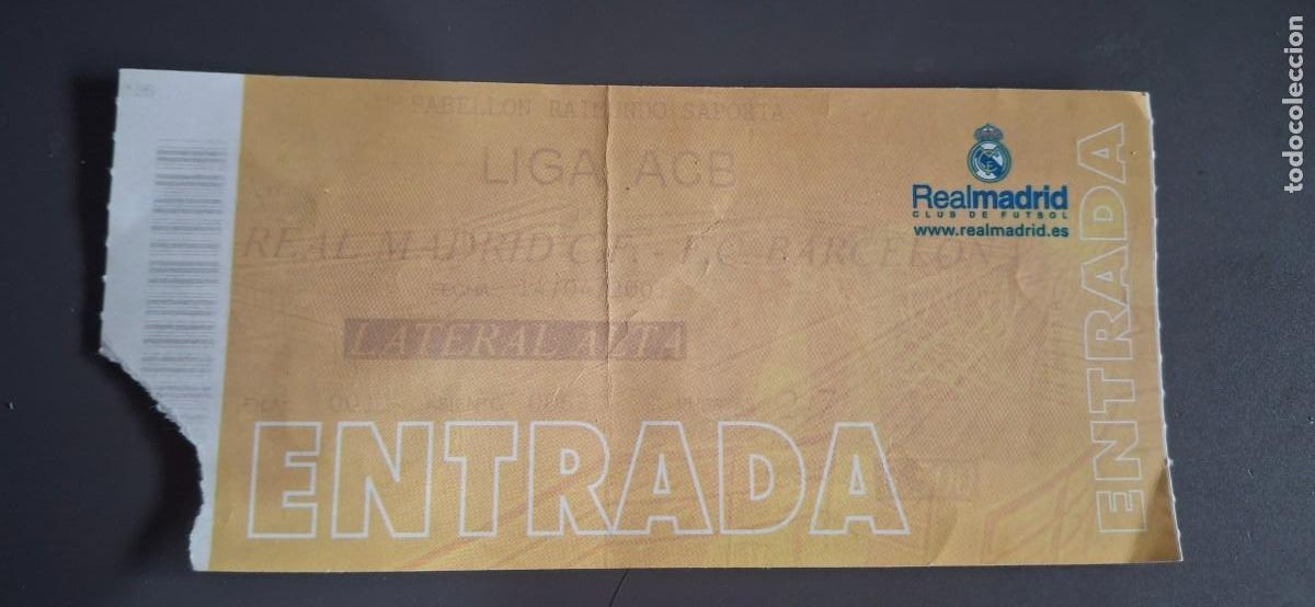 Coleccionismo deportivo: ENTRADA BALONCESTO BASKET TICKET SPAIN ESPA&Ntilde;A REAL MADRID FC BARCELONA PAU GASOL 2001 ABRIL 14 ACB