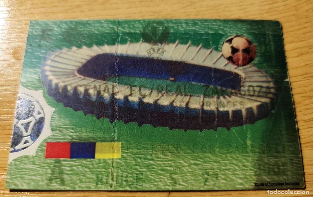 Coleccionismo deportivo: ENTRADA FINAL RECOPA EUROPA TICKET FOOTBALL Cup Winners' Cup ARSENAL- REAL ZARAGOZA 1995 PARIS NAYIM