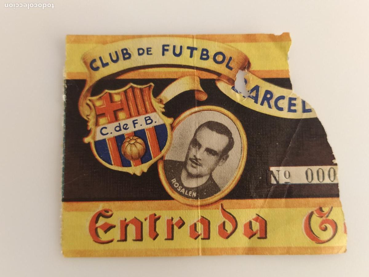 Coleccionismo deportivo: FC BARCELONA - ROSALEN - ENTRADA DE FUTBOL ANTIGUA -VER FOTOS-(116.405)