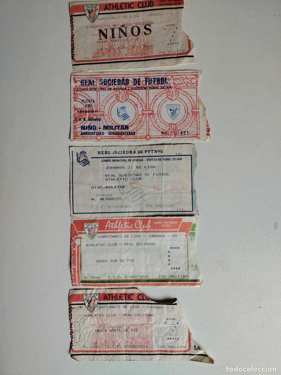 Coleccionismo deportivo: antiguas entradas de futbol Athletic y Real Sociedad, a&ntilde;os 80