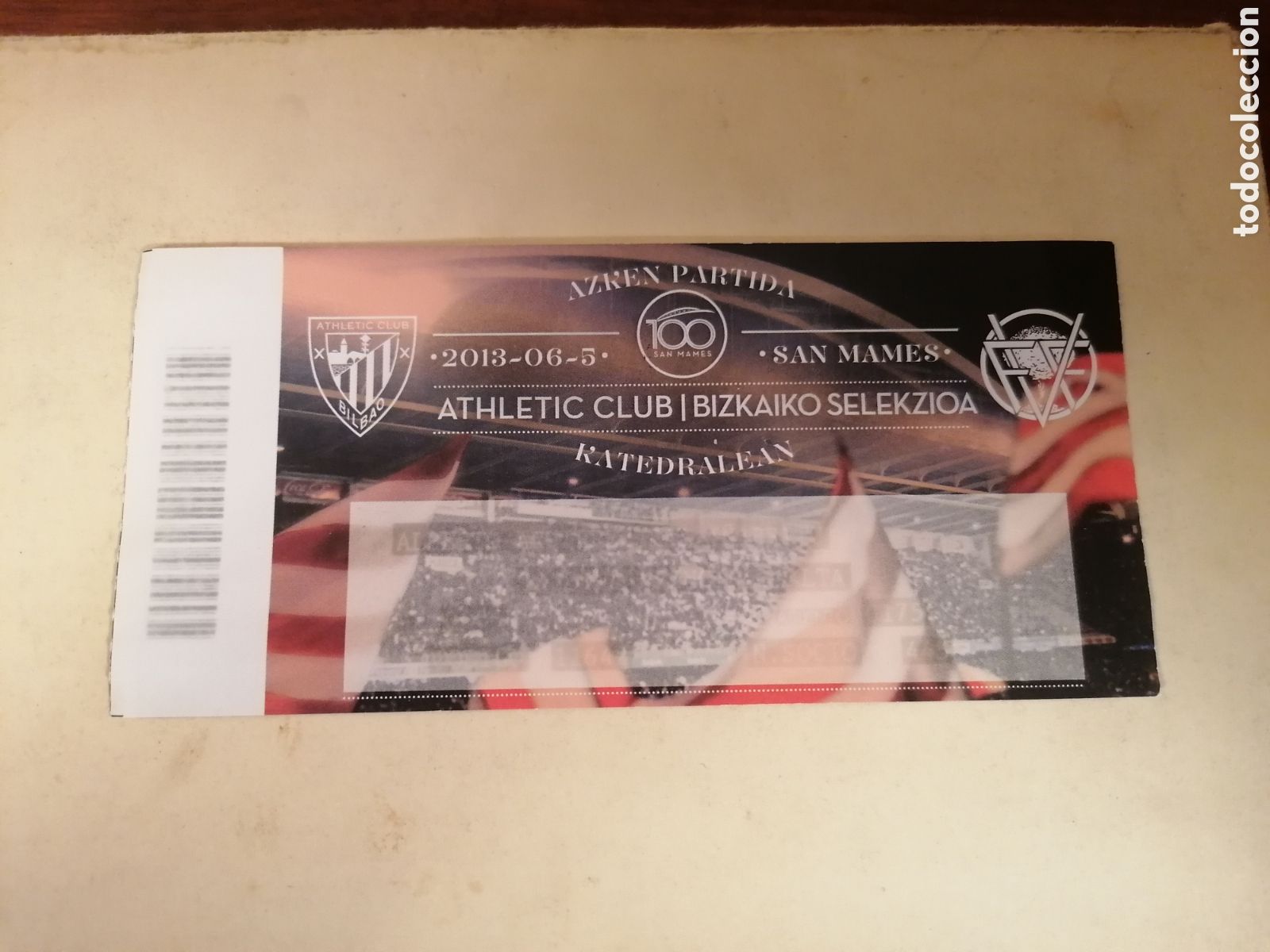 Coleccionismo deportivo: Entrada Ultimo Partido Historia Athletic Bilbao San Mam&eacute;s Amistoso Selecci&oacute;n Bizkaia 5/6/2013