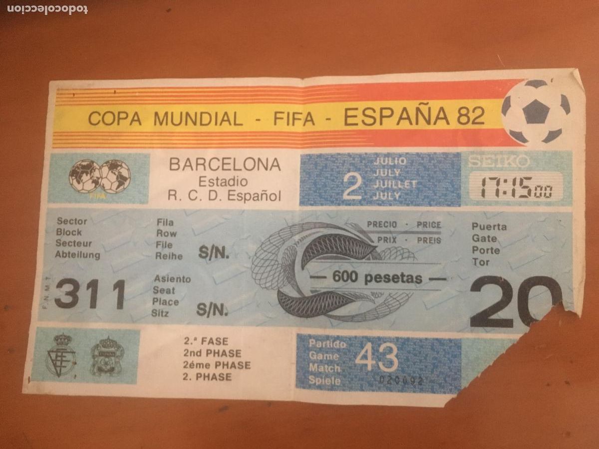 Coleccionismo deportivo: maradona entrada original mundial futbol espa&ntilde;a 1982 argentina brasil estadio sarria 2 de julio