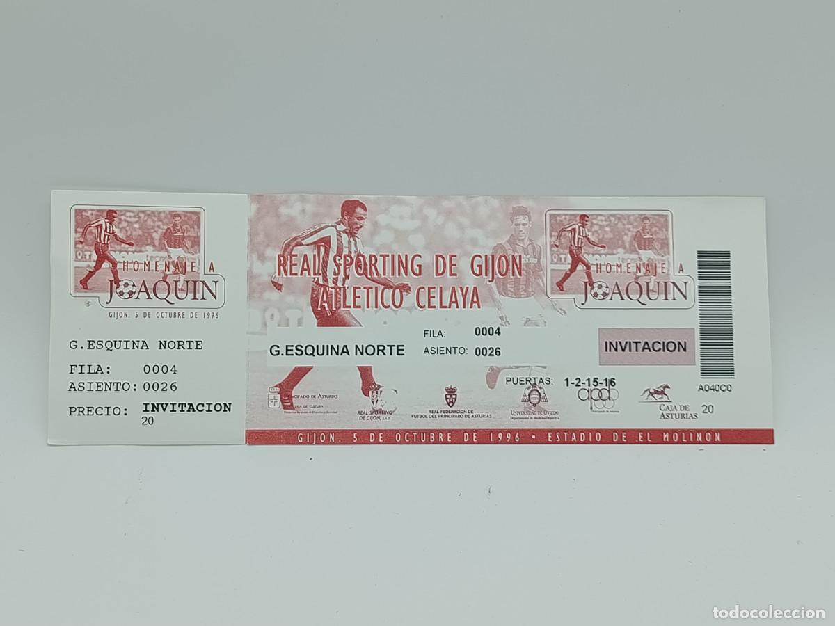 Coleccionismo deportivo: ENTRADA DE FUTBOL. HOMENAJE A JOAQUIN. SPORTIND DE GIJON CELAYA. 5 OCTUBRE 1996. MYJ.