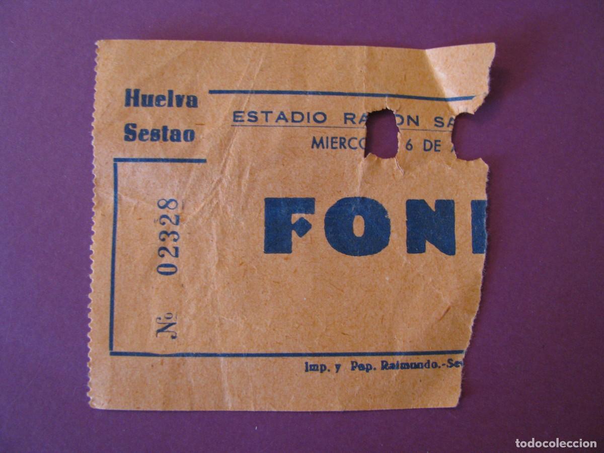 Coleccionismo deportivo: ENTRADA DE FUTBOL. RECREATIVO DE HUELVA-SESTAO. 6 ABRIL 1960. ESTADIO RAMON SANCHEZ PIZJUAN