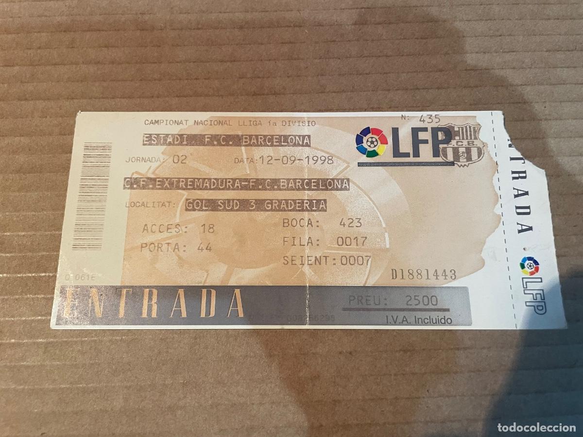Coleccionismo deportivo: FITBOL- ANTIGUA ENTRADA F.C.BARCELONA C.F. EXTREMADURA CAMPEONATO NACIONAL DE LLIGA 1a DIVISI&Oacute; 12/09