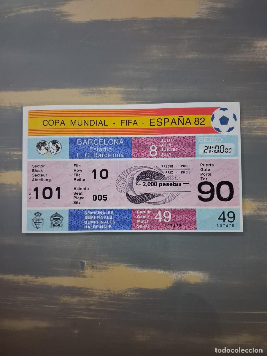 Coleccionismo deportivo: Entrada semifinal Mundial 82 Barcelona
