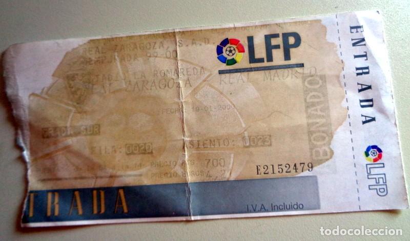 Coleccionismo deportivo: ENTRADA TICKET F&Uacute;TBOL TEMPORADA LIGA 99/00 REAL ZARAGOZA REAL MADRID. LA ROMAREDA