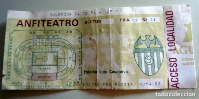 Coleccionismo deportivo: ENTRADA ANTIGUA TICKET A&Ntilde;OS 90 F&Uacute;TBOL - LUIS CASANOVA - VALENCIA CF - ANFITEATRO
