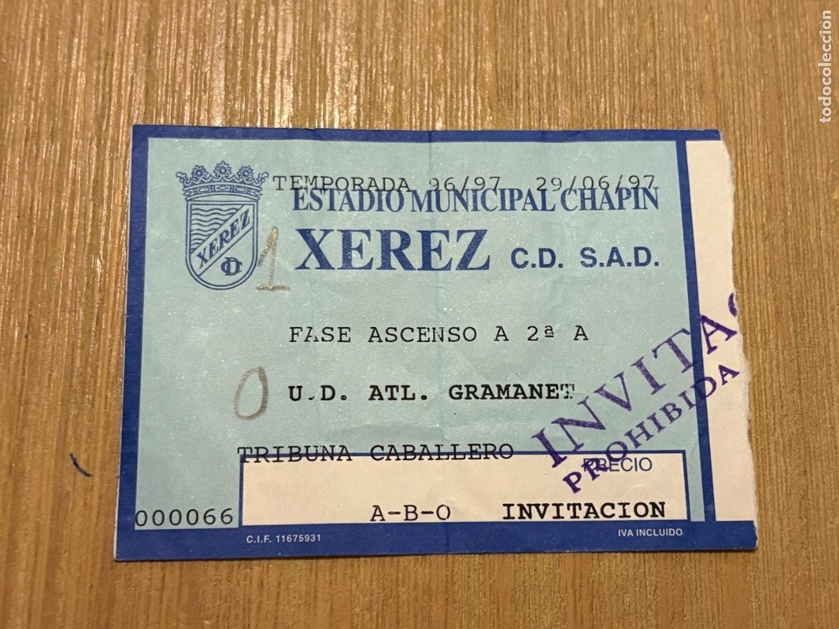 Coleccionismo deportivo: B2 (4) ENTRADA F&Uacute;TBOL JEREZ GRAMANET XEREZ 1997 1996-97 96-97