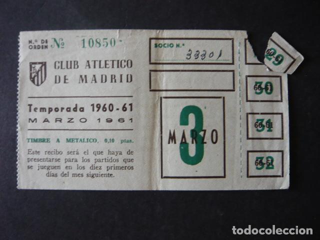 Collezionismo sportivo: ATLETICO DE MADRID ENTRADA TEMPORADA 1960 1961 FUTBOL