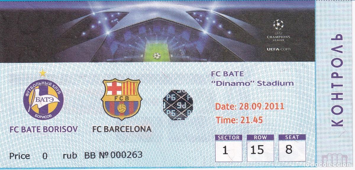 Sammelleidenschaft Sport: ENTRADA DE FUTBOL PARTIDO BATE BORISOV - FC. BARCELONA CHAMPIONS LEAGUE 28/09/2011 (FOOTBALL)