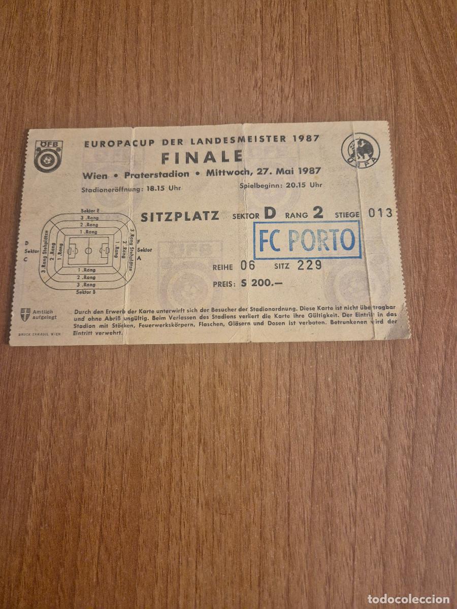 Coleccionismo deportivo: ENTRADA COPA DE EUROPA DE 1987 ENTRE EL FC PORTO Y EL BAYERN DE MUNICH.
