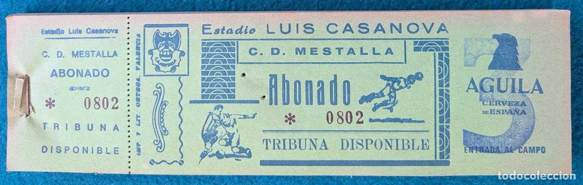 Coleccionismo deportivo: RW LOTE 100 ENTRADAS APROX FUTBOL ESTADIO LUIS CASANOVA MESTALLA PUBLICIDAD CERVEZA AGUILA EF48