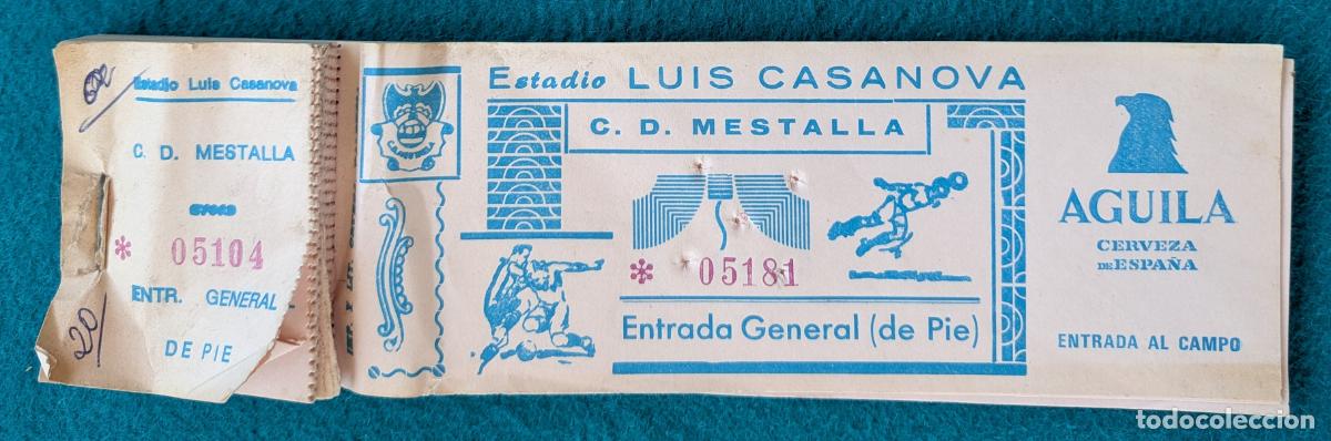 Coleccionismo deportivo: RW LOTE 85 ENTRADAS APROX FUTBOL ESTADIO LUIS CASANOVA MESTALLA PUBLICIDAD CERVEZA AGUILA EF44
