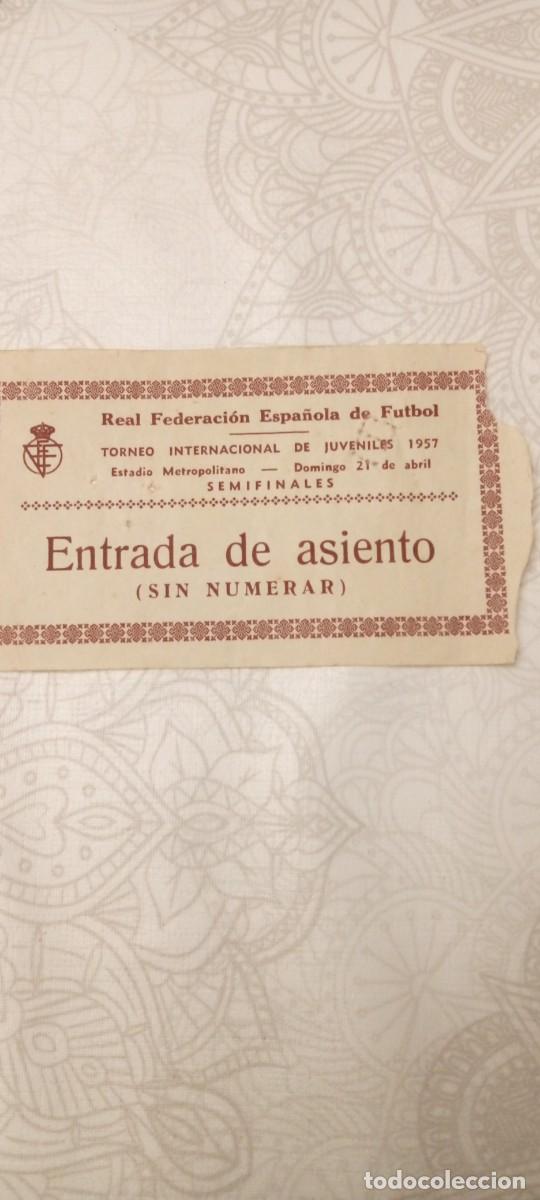 Coleccionismo deportivo: Entrada Semifinales Torneo Internacional 1957