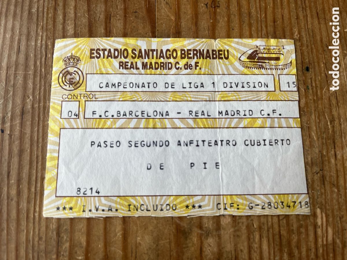 Coleccionismo deportivo: R32058 ENTRADA TICKET FUTBOL REAL MADRID 1-1 BARCELONA LIGA TEMPORADA 1986 1987