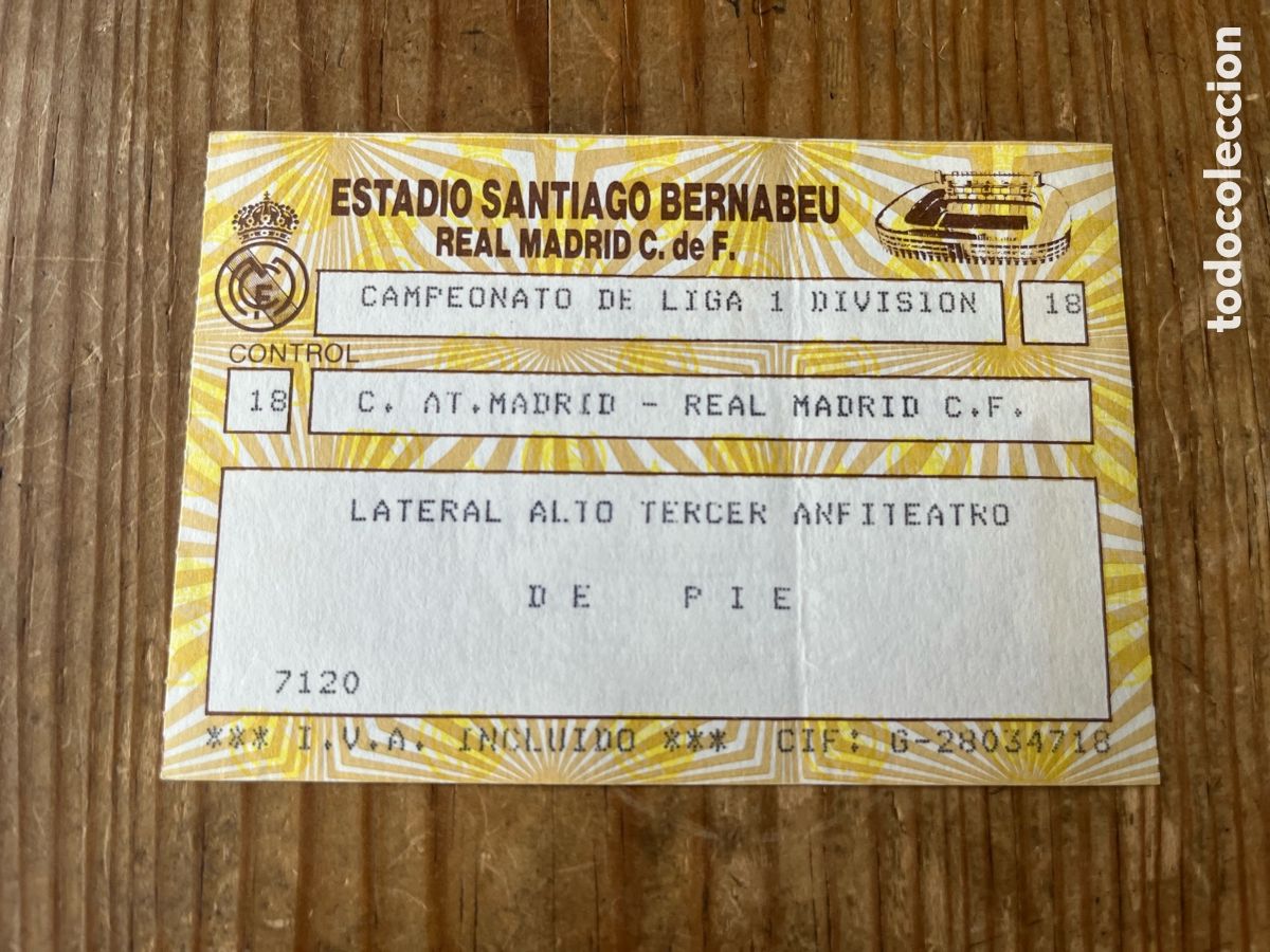Coleccionismo deportivo: R32060 ENTRADA TICKET FUTBOL REAL MADRID 4-1 ATLETICO MADRID LIGA TEMPORADA 1986 1987
