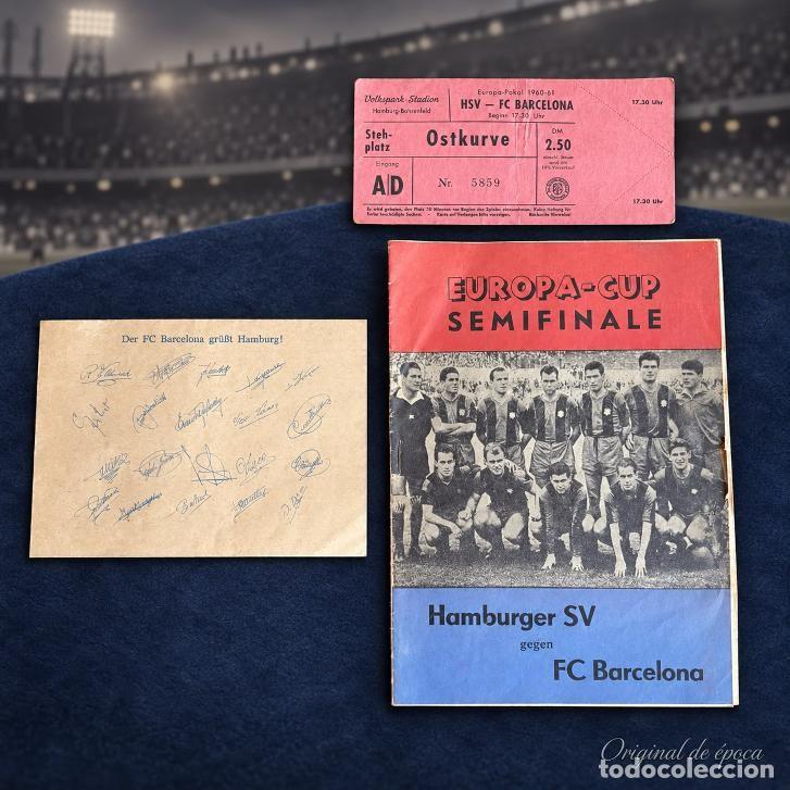 Coleccionismo deportivo: (F-260910)ENTRADA,PROGRAMA Y SOBRE SEMIFINAL COPA DE EUROPA 1961 HAMBURGO SV,2-F.C.BARCELONA,1