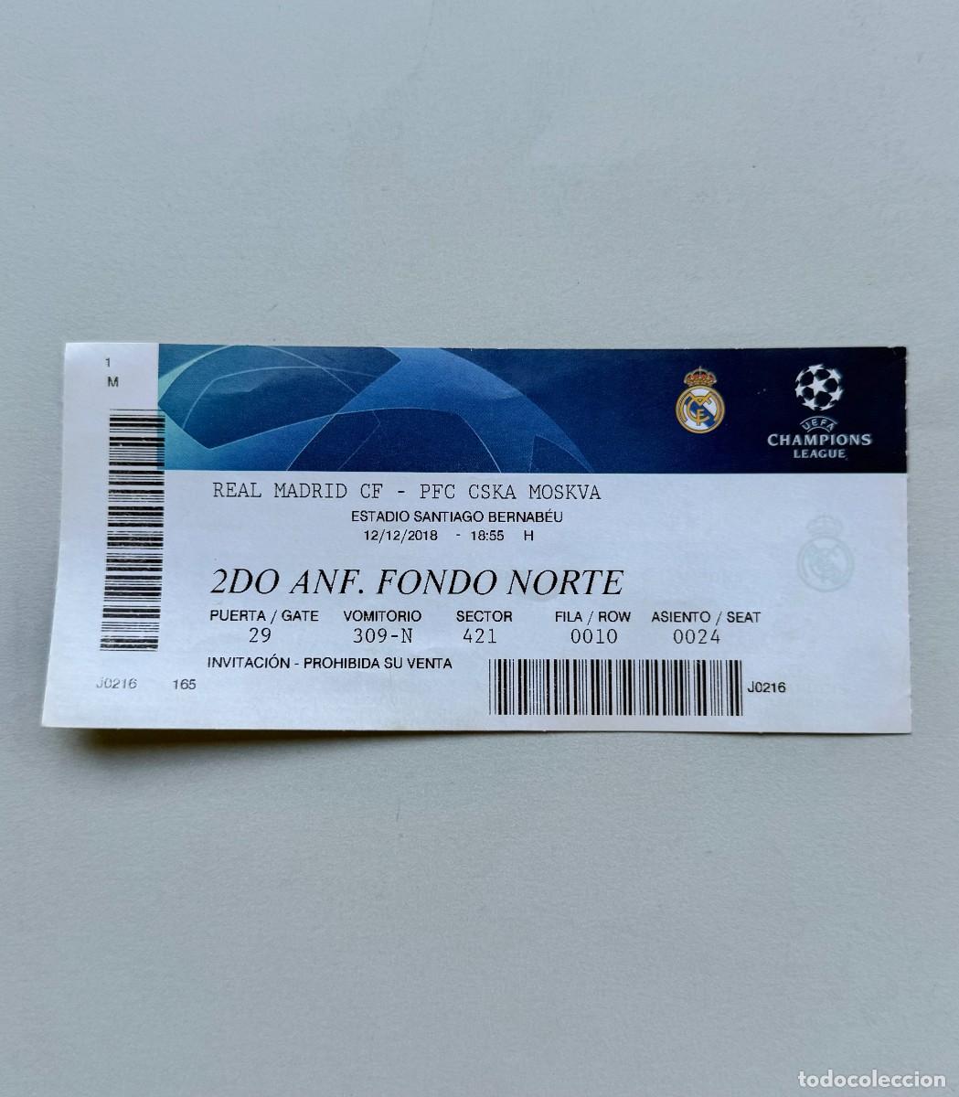 Coleccionismo deportivo: Entrada REAL MADRID CF - PFC CSKA MOSKVA. 12/12/2018.