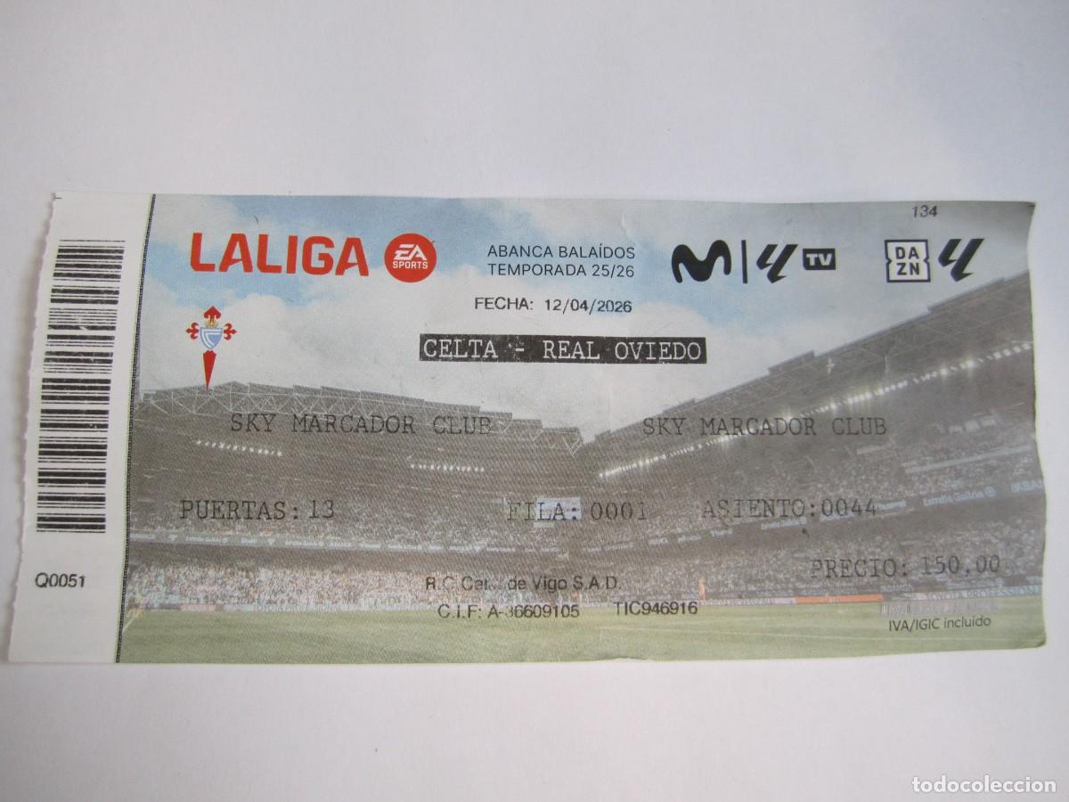 Coleccionismo deportivo: entrada futbol celta-real oviedo la liga 2026