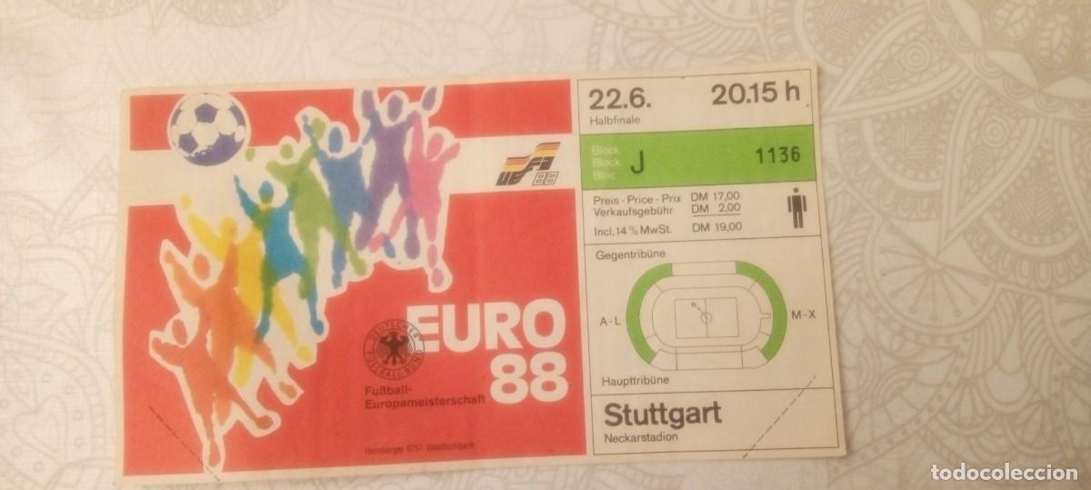 Coleccionismo deportivo: Entrada Alemania/Holanda Euro 1988 Semifinales