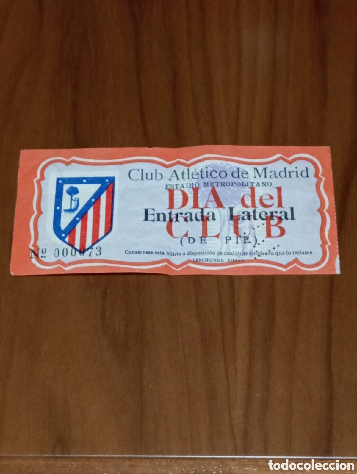 Coleccionismo deportivo: ENTRADA METROPOLITANO CLUB ATLETICO MADRID A&Ntilde;OS 50/60