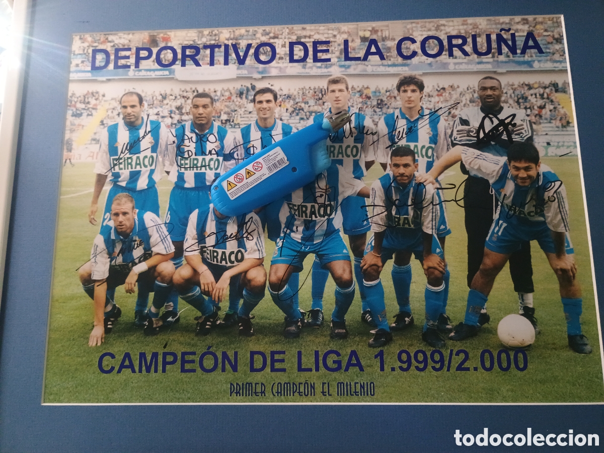 Coleccionismo deportivo: FOTO SUPERDEPOR FIRMADA POR TODO LOS JUGADORES DE LIGA 1999-2000