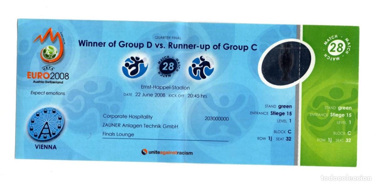 Sammelleidenschaft Sport: CUARTOS DE FINAL. UEFA EURO 2008.ESPA&Ntilde;A (GANADOR DEL GRUPO D) E ITALIA (SEGUNDO DEL GRUPO C)