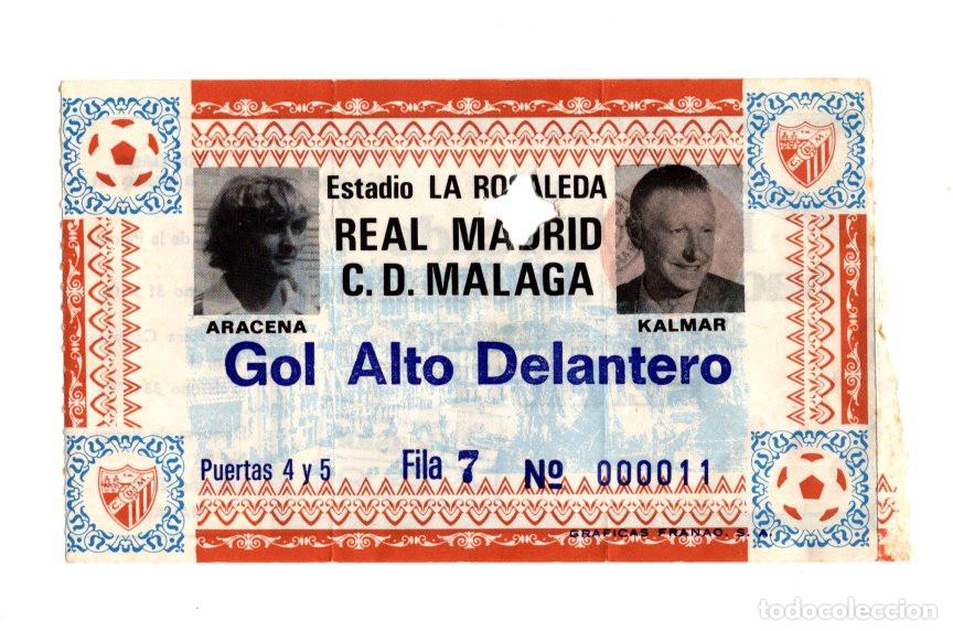 Collezionismo sportivo: ENTRADA HIST&Oacute;RICA C.D. M&Aacute;LAGA VS REAL MADRID (1983) - HOMENAJE A ARACENA Y KALMAR - N&ordm; 000011.