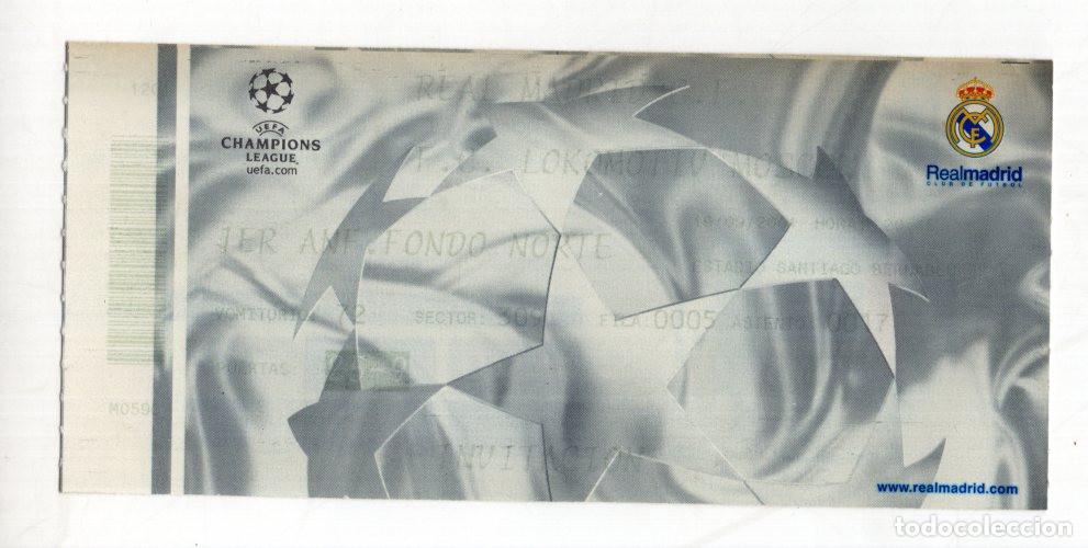 Sports collectibles: UEFA CHAMPIONS LEAGUE. R. MADRID - LOKOMOTIV MOSC&Uacute;. ESTADIO SANTIAGO BERNAB&Eacute;U. TEMPORADA 2001/02