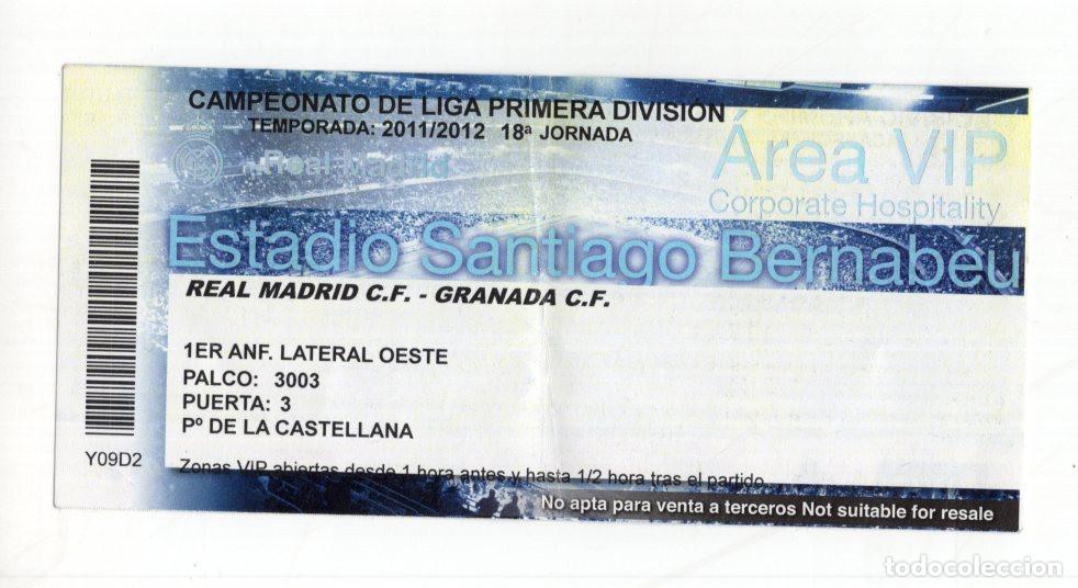 Collezionismo sportivo: REAL MADRID C.F. Y EL GRANADA C.F. 18&ordf; JORNADA DEL CAMPEONATO DE LIGA. TEMPORADA 2011/2012