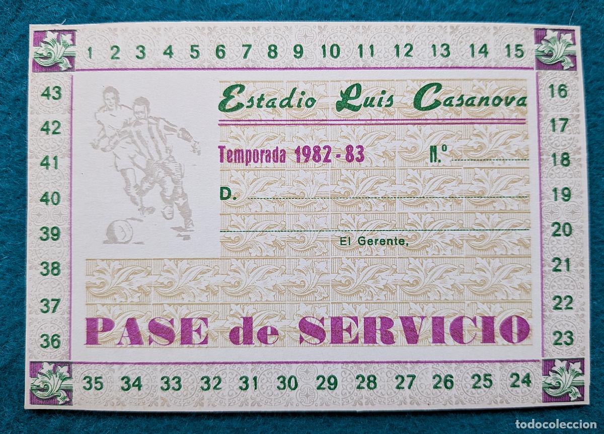 Coleccionismo deportivo: RW ENTRADA FUTBOL PASE ANUAL VALENCIA C.F 1982 1983 ESTADIO LUIS CASANOVA PRUEBA DE IMPRENTA EF55